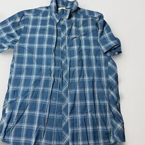 Icebreaker Merino 100% Wool Blend Blue Plaid Checkered Shirt Mens Size L